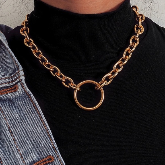 wander boutique Jewelry - CELESTE ✨ Gold Circle Statement Chain Necklace